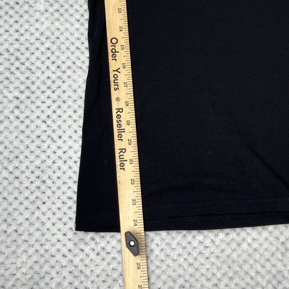 H&M Shirt Womens Small Black Semi-Sheer Top Brass Studded Scoop Neck Tee - Picture 13 of 15